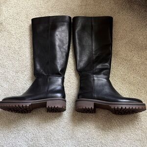 Crown vintage black knee high boots 8